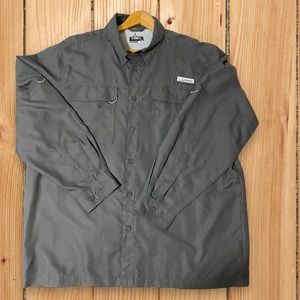 Men’s Dark Gray Long Sleeve Habit Fishing River Guide Shirt Size XL